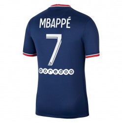Camisola Paris Saint-Germain Kylian Mbappé 7 Equipamento Primeiro 2021-2022 Manga Curta